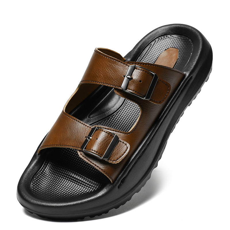 Mens Slip On Sandals Leather S - đánh giá và giá Men Shoes Velcro