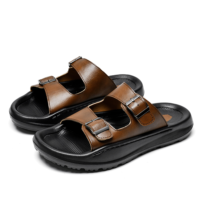 Mens Slip On Sandals Leather S - đánh giá và giá Men Shoes Velcro