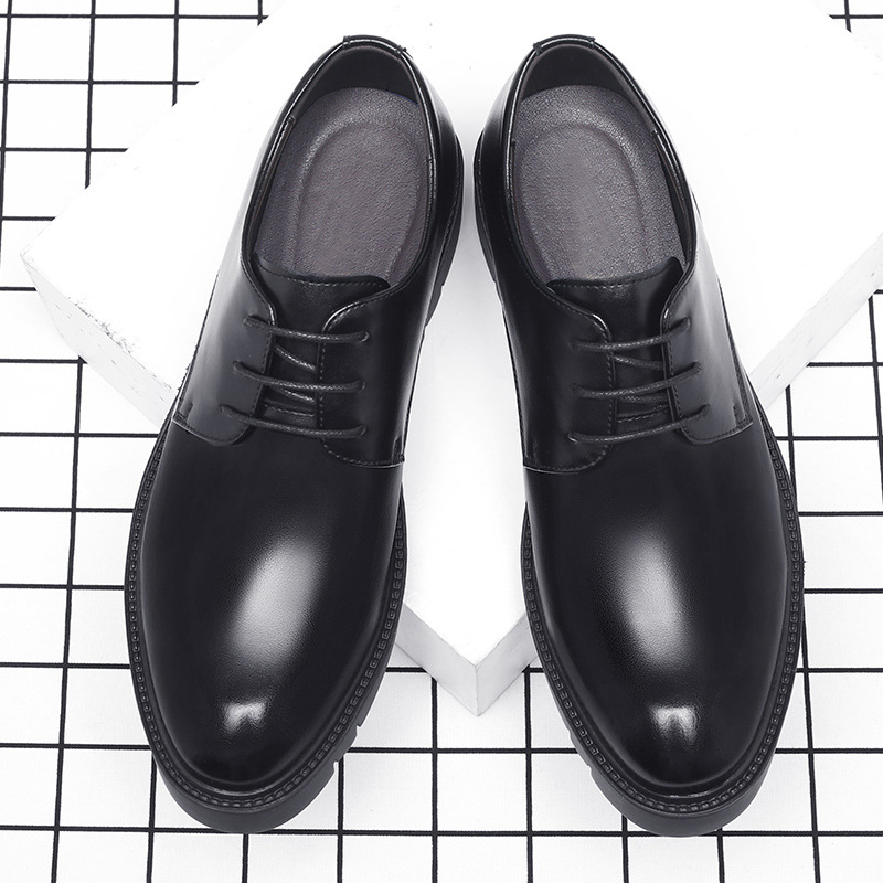 Mens Black Leather Lace Up Dre - đánh giá và giá Men Shoes For Office Work