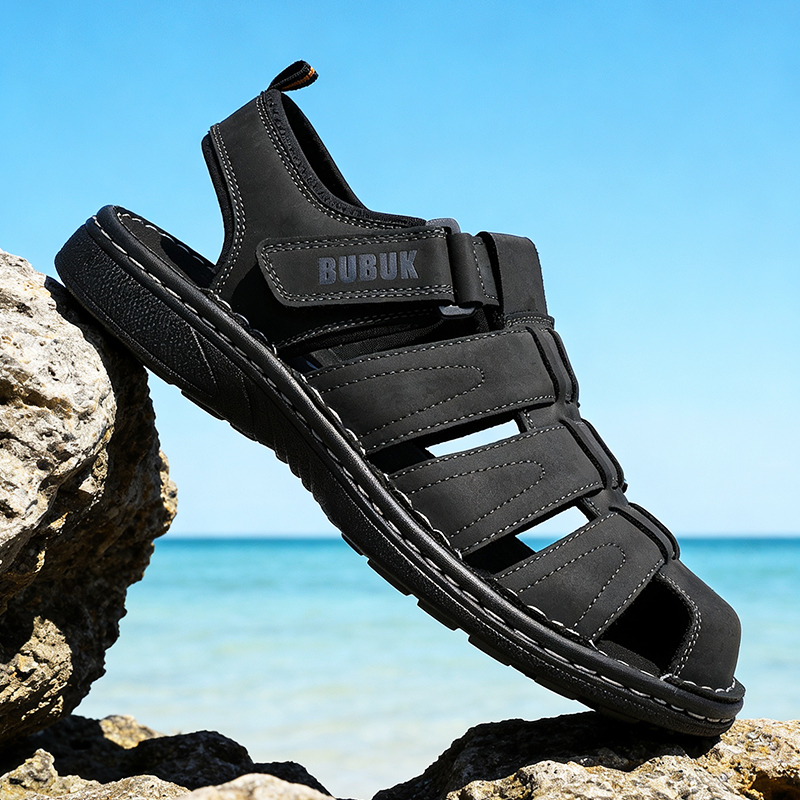 BUBUK Men's Leather Sports San - đánh giá và giá Men Shoes Velcro